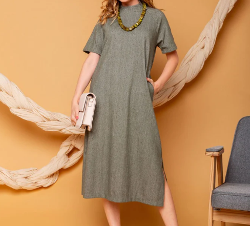 Vestido Midi Minimal Verde